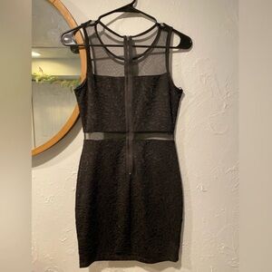 Black lace mesh dress with back zipper closure #partydress